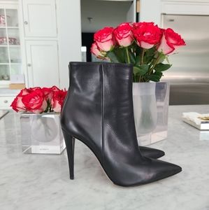 Gianvito rossi 100MM SCARLET LEATHER ANKLE BOOTS
